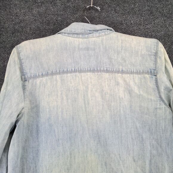 J. Jill Women's Denim Button Up Shirt Blue Small Long Sleeve Chest Pocket Cotton - Picture 6 of 12